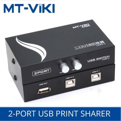 MT-VIKI USB 2.0 Printer Switch Splitter USB Share Adapter 2 input 1 output 2 Computers Share A Printer Support usb Device