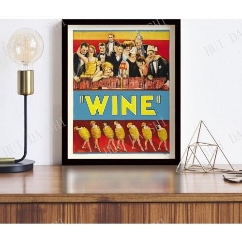 Vintage Wine Print • Retro Wine Poster Kitchen Wall Art • Bar Decor • Bar Wall Art • Golden Age of Hollywood • Wine Barrels