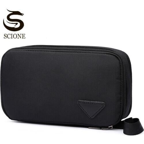 Men Waterproof Polyester Clutch Bag Daily Multi-pocket Storage Bag Male Portable Wallet Purses High Quality Unisex Handbag XA40M