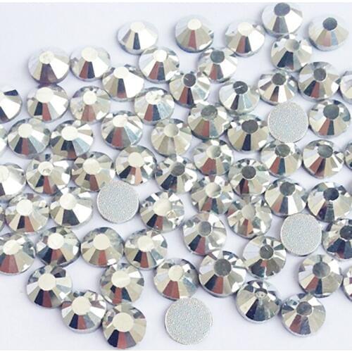 High Quality Nail Crystals 3SS to 30SS Mine Silver Flat Back Rhinestone Glue On Non Hotfix Rhinestones