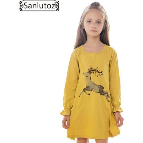 Sanlutoz Girls Dress Winter Cartoon Girls Clothing Christmas Costumes Children Dress 2017 Toddler Brand Party Wedding