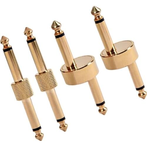 1/4inch Guitar Effect Pedal to Pedal Connectors Golden Straight & Z Type