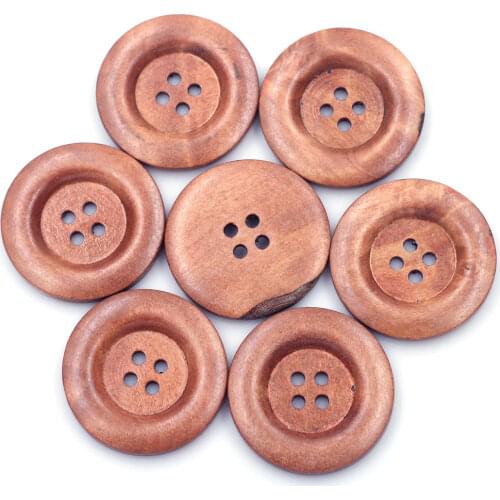 10Pcs Wooden Buttons Wood Holes Round Crafts Scrapbooking Clothes Apparel Handmade Decoration For Sewing DIY Accessories 40mm
