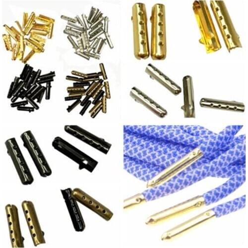 100 PCS/Set Shoelace Head Aglets DIY Shoelaces Repair Shoe Lace Tips Replacement End Shoes Rope Head Rope Cip Tail Clamp Bullet
