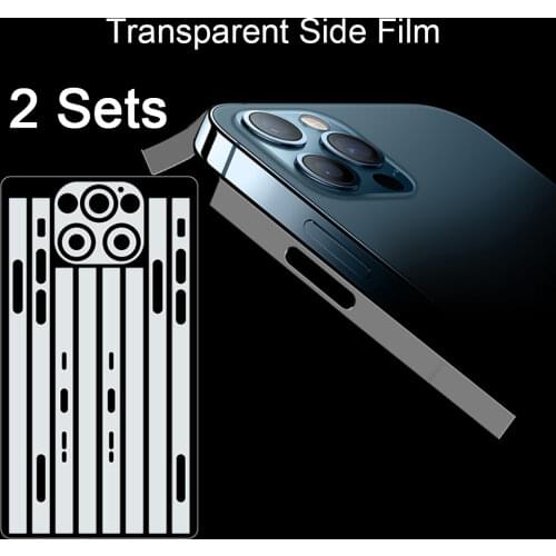 2Pcs Hydraulic Protective Film For iPhone 12 Pro Max Mini 11 XS XR X 8 Plus Side Film Frame Phone Anti- Scratch Border Sticker