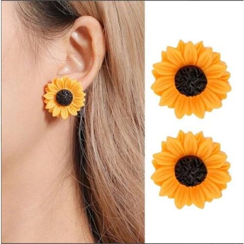 200pcs/lot Wholesale Factory Price Sunflower Earrings