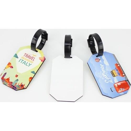 50pcs/Lot Blank Sublimation MDF wooden luggage tags with punch hole transfer custom luggage tag DIY consumables both sides