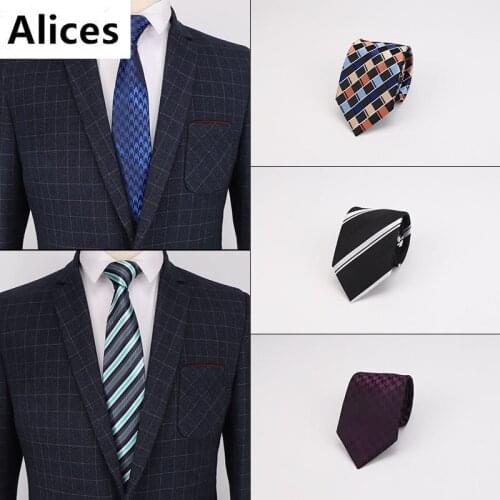 8cm Royal Blue Wine Mens Ties Fashion Plaid Neckties Corbatas Gravata Jacquard Woven Business Wedding Stripe Neck Tie for Men