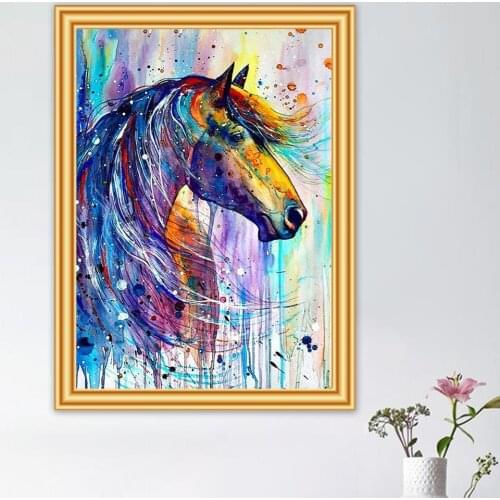 5D DIY Diamond Painting Horse Cross Stitch Kit Full Diamond Embroidery Animal Mosaic Art Picture Of Rhinestones Home Decoration