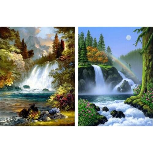 Diamond Painting Diamond Embroidery 5d diy Full Square Waterfall Landscape Diamond Mosaic Daimont Painting 100% Round Dill