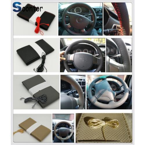 Car accessories Soft fiber leather steer braided DIY steering wheel cover for Mercedes-Benz E53 CLS53 CLS C63 C43 C-Class AMG