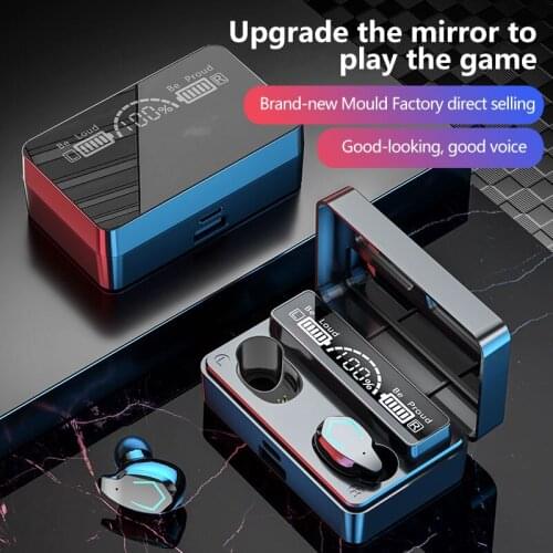 Wireless bluetooth 5.1 headset for iso android new tws sports headset hd led power display headphones with microphone powerbank