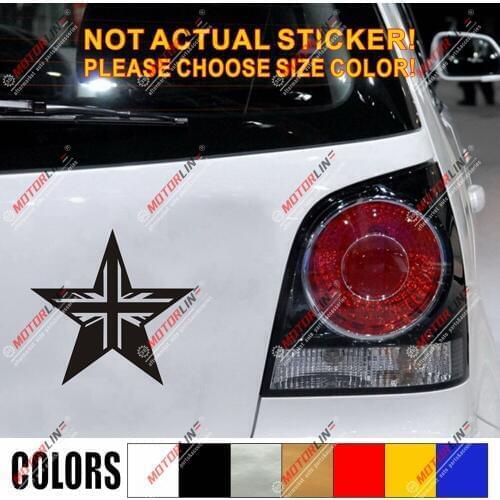 UK British Flag Union Jack Star Decal Sticker Car Vinyl pick size color no bkgrd