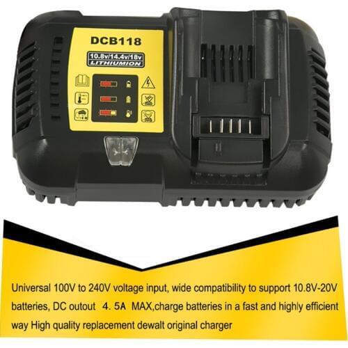 10.8V-20V Battery Fast Charger DCB104 DCB118 For Dewalt Charger Li-ion Battery 10.8V DCB101 DCB120/DCB203/DCB200 free shipping