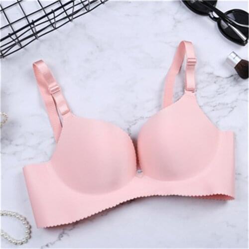New Arrival 6 Color Soft Breathable Lingerie Womens Back Bra Gathered Simple Solid Color Bra Sexy Seamless Girl
