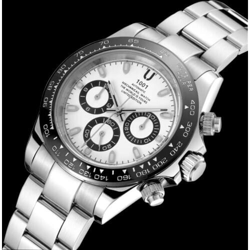 U1001 Series Classic white ceramics Dial Luxury Mens automatic Watch Stainless Steel Mechanical Watches Relogio Masculino Reloj