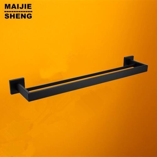 Black Double Towel Bar (60cm),Towel Holder,Solid SUS Made, black Finished,Bathroom Products,Bathroom Accessories304