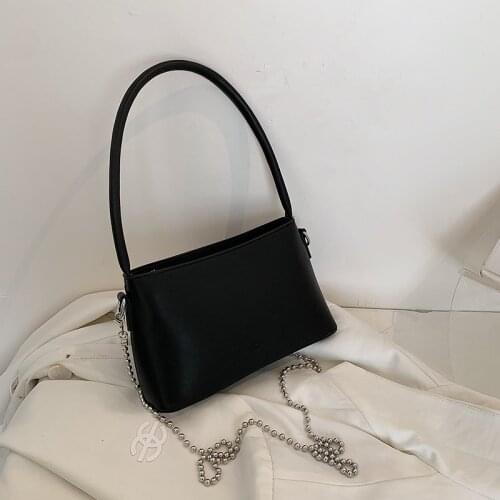 Silver bead chain Womens Cheap Shoulder bag luxury Brand Bucket handbag PU leather shopper crossbody bags Female designer purse