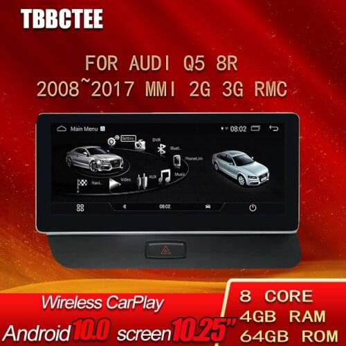 For Audi Q5 8R 2008~2017 MMI 2G 3G RMC Android 10 4+64GB Car Multimedia Player Stereo Radio GPS Navigation WiFi Touch Screen