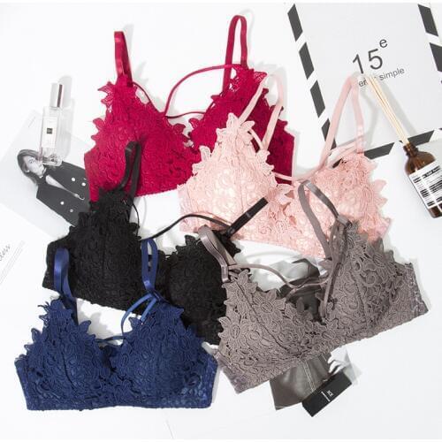 Women Bra Sexy Lace Adjustable Tops Push Up No Rims Lingerie Female Girls Underwear Bralette