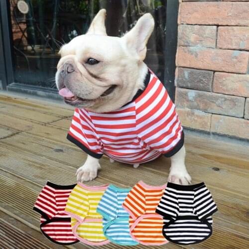 French Bulldog Dog Tshirt Puppy Clothes For Pets Pug Clothing Cat Chihuahua Yorkie Outfit Poodle Pomeranian Summer T-shirts Vest