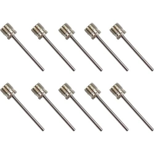 Football Inflator Gas Needle Pump Rugby Ball Basketball Valve Adaptors Air Pin Stainless Steel Adapters For Soccer Basketballs