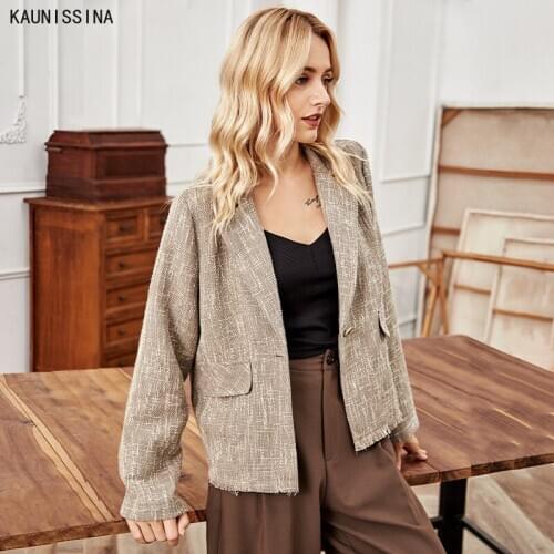 KAUNISSINA Women's Blazers With Short Sleeves
