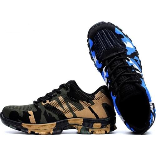 Classic Men Outdoor Steel Toe Cap Work Boots Men Shoes Puncture Proof Safety Shoes Camouflage Tactics Casual Mens Shoes
