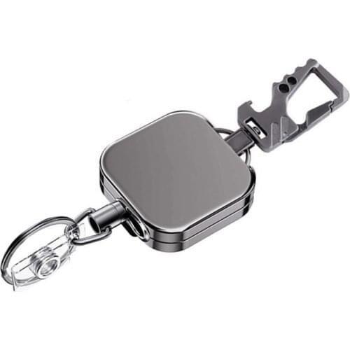 Hot YO-Office Lanyard Clip Keychain Name Tag Holder Keyring Id Card Key Ring Cord Reel Retract Pull Key Recoil Badge