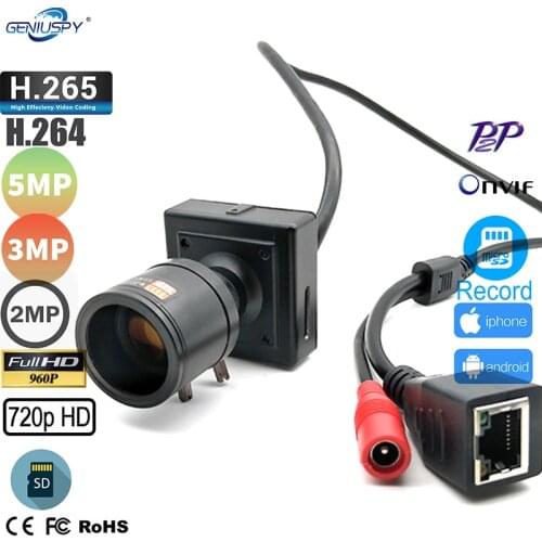 CAMHI P2P Onvif Micro TF SD Card Slot 1MP 1.3MP 2MP 3MP 5MP Mini IP Camera Home Use Indoor Security CCTV IP Kamera 2.8-12mm Lens