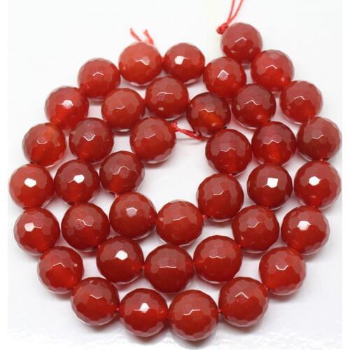 Mini.order is $7! 10mm Faceted Red Agates Round Loose Beads 15"