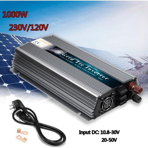 MPPT 1000W Home On Grid Tie Inverter 18V 30V 36V Solar Inverter Pure Sine Wave 110V 220V AC For 12V 24V Battery Or Solar Panel