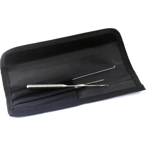 Wifreo 3 in 1 Combo Stainless Steel Carp Fishing Rigging Tool Kit with Nylon Pouch Drill + Bait Needle + R Hook