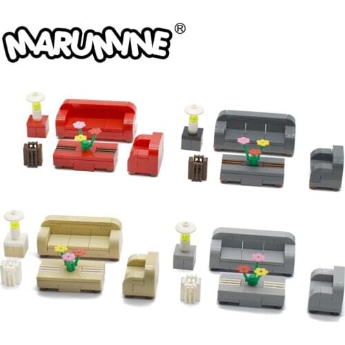 Marumine Technic Build Blocks 4 Colors of Sofa Set Bricks Compatible with Decool Blocks Model Toys For Kids Children
