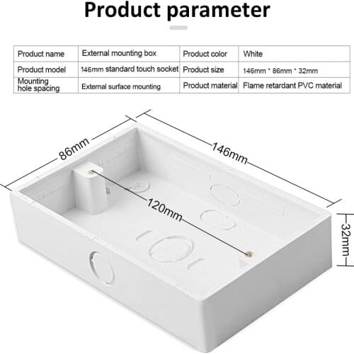 Wall Switch Socket External Mounting Switch BoxDark Junction Box Surface Mount for 146*86mm Standard Switch and Socket