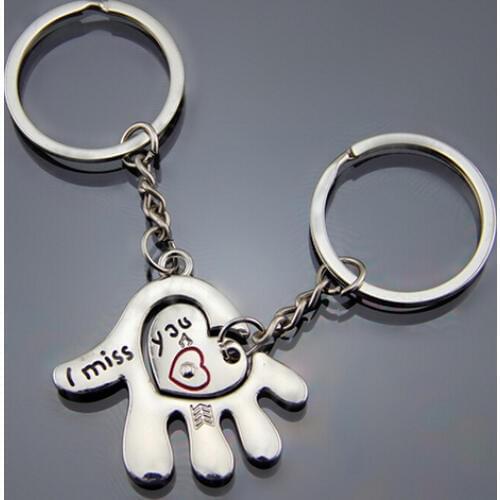 New Couple Hand Palm Heart Keychain Ring Keyring Key Chain Lover Birthday Gift BEF3
