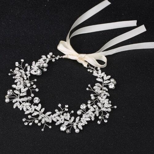New bridal headwear rhinestone pearl jewelry womens wedding headband handmade decoration photo decoration headwear