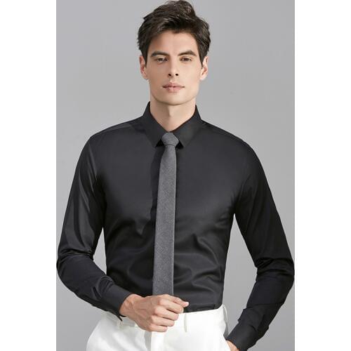 New Arrivals High Quality Fashion Mens Solid Color Romantic Wedding Groom Dress Shirts Regular Fit Suit Dress Shirt for Men