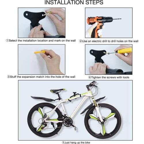 New Road Bike Wall Mount Hook Bicycle Wall Mount Rack Storage Hanger Cycling Display Rack Support Stand Bracket Holder