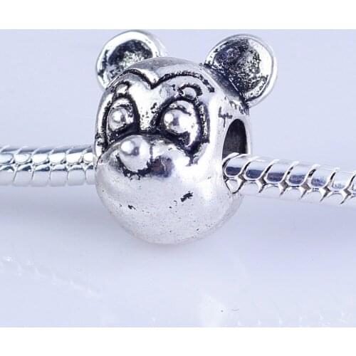Wholesale 18pcs silver plated round beads Big Hole Beads Fit style European Bracelet hole 4.5mm