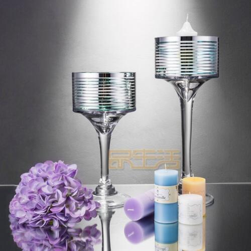 German original single silver blue glass vase Candleholder Candlestick crafts decoration wedding model bar club