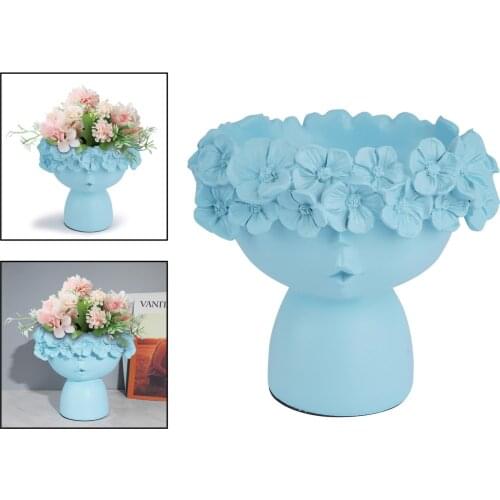 Portrait Dry Flower Vase Succulent Planter Pot Resin Bar Office Sculpture