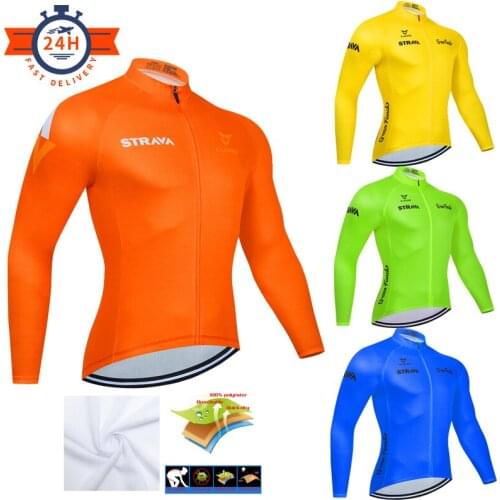 Pro Long Sleeve Cycling Jersey 2021 STRAVA MTB Bicycle Clothing Bike SportsWear Clothes Kit Maillot Roupa Ropa Ciclismo For Man