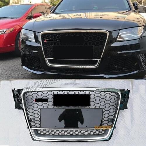 For AUDI A4/S4 B8 2009 09 2010 10 2011 11 2012 12 8T HONEYCOMB MESH RS4 STYLE HEX GRILLE GRILL BLACK