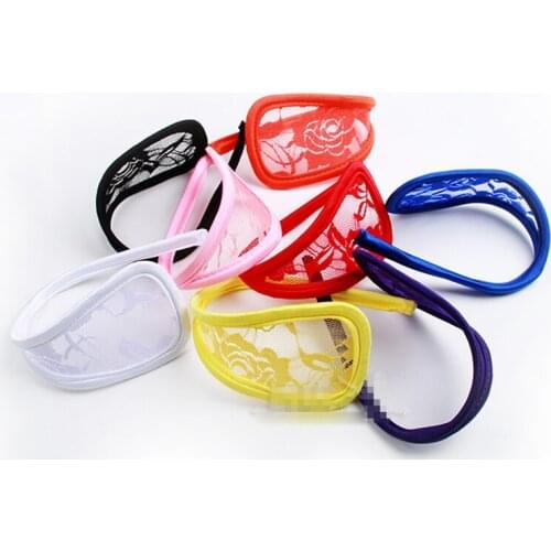 Sexy Lace Flower Lingerie Stealth Women C String Solid Colors Underwear Sexy G-String Thongs Panties Hot