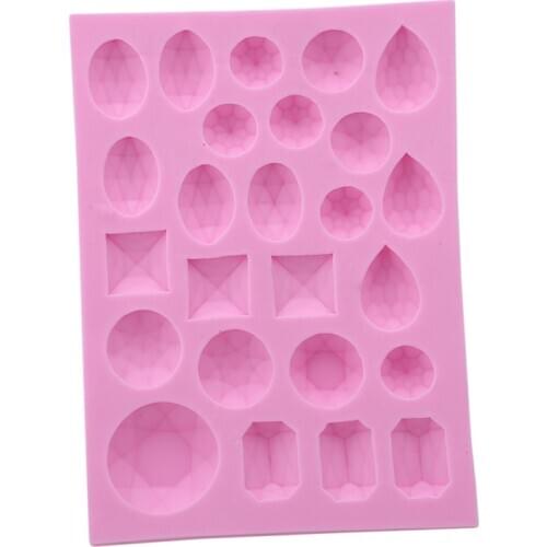 Diamond Gems Shape Silicone Cake Mold 3D Mold Food Grade Cake Decoration Fondant Mold Chocolate Candy Mold Baking Tools