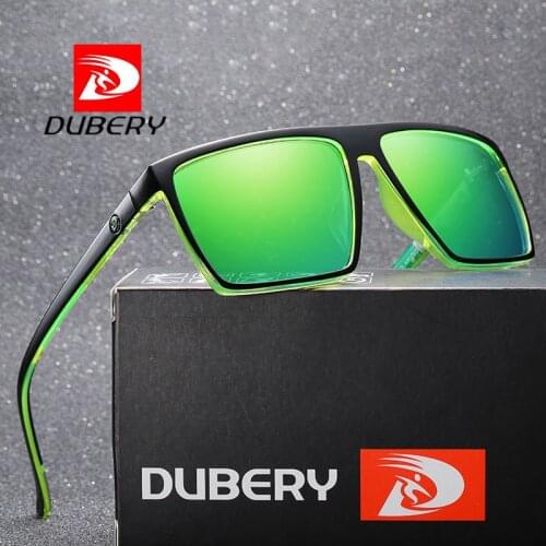 DUBERY Vintage Sunglasses Polarized Mens Sun Glasses For Men Driving Black Square Oculos Male 8 Colors Model 369