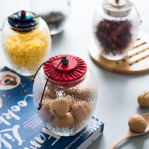 Glass Bottles Cereal Dispenser Glass Jars And Lids Candy Jar Glass Container Storage Jars Kitchen Canisters Salt Container