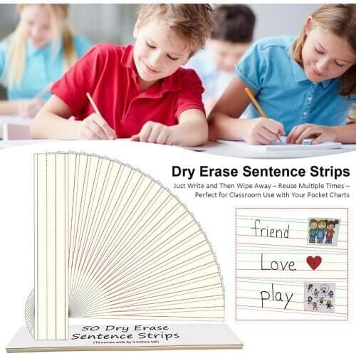 Dry Erase Sentence Strips Double Sided Dry Erase Cards Letter Cards Word Study Card For Office Home