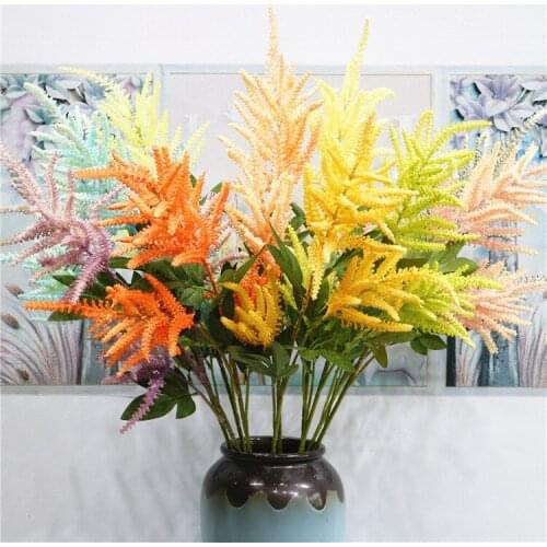 Wedding Decor 3Heads Flocking Plants Artificial Flowers Wedding Wall Flower Arrangements Background Home Decorations Accessories